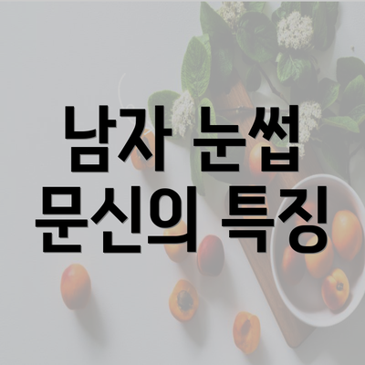 남자 눈썹 문신의 특징