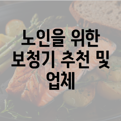 노인을 위한 보청기 추천 및 업체