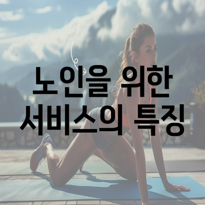 노인을 위한 서비스의 특징