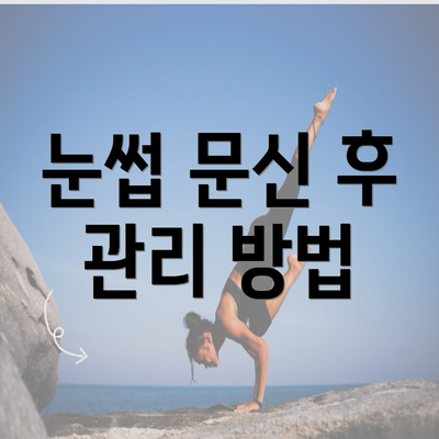 눈썹 문신 후 관리 방법