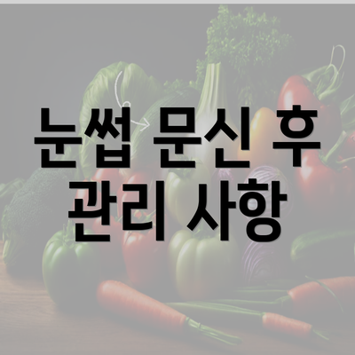 눈썹 문신 후 관리 사항