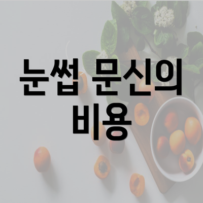 눈썹 문신의 비용