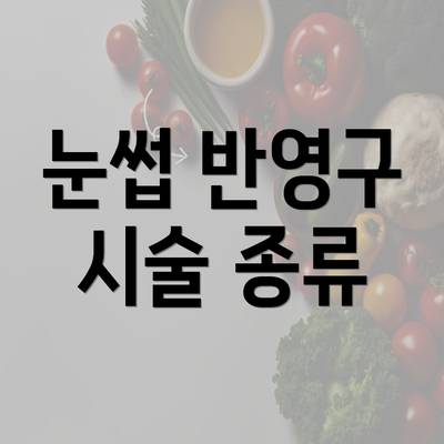 눈썹 반영구 시술 종류