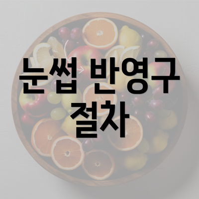 눈썹 반영구 절차