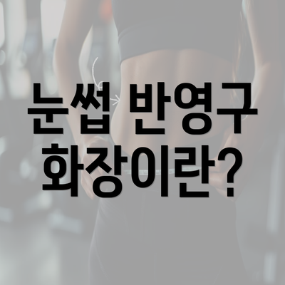 눈썹 반영구 화장이란?