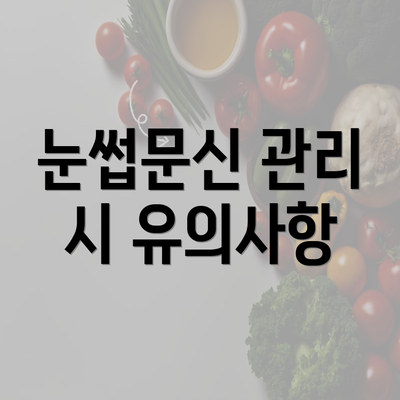 눈썹문신 관리 시 유의사항