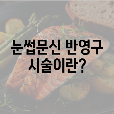 눈썹문신 반영구 시술이란?