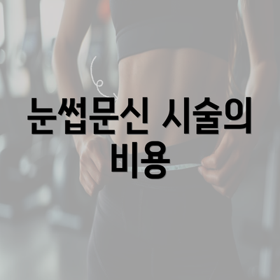 눈썹문신 시술의 비용