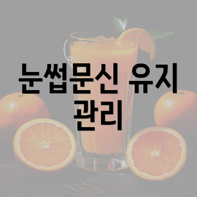 눈썹문신 유지 관리