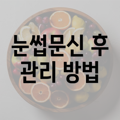 눈썹문신 후 관리 방법