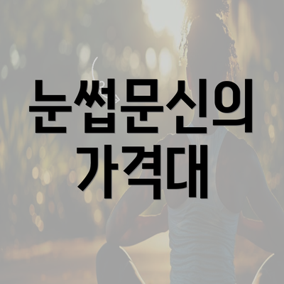 눈썹문신의 가격대