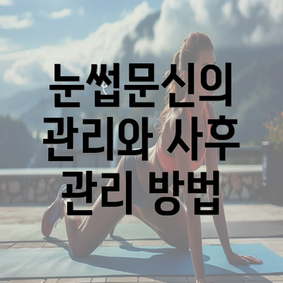 눈썹문신의 관리와 사후 관리 방법