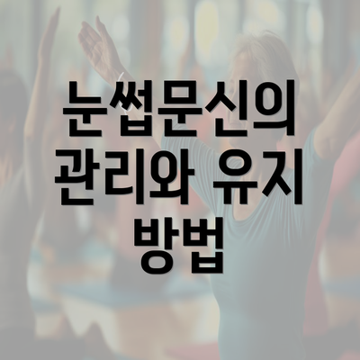 눈썹문신의 관리와 유지 방법