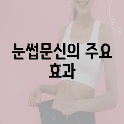 눈썹문신의 주요 효과