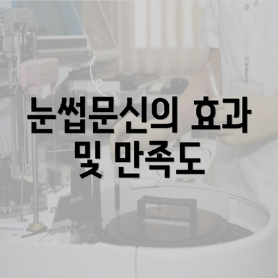 눈썹문신의 효과 및 만족도