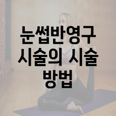 눈썹반영구 시술의 시술 방법