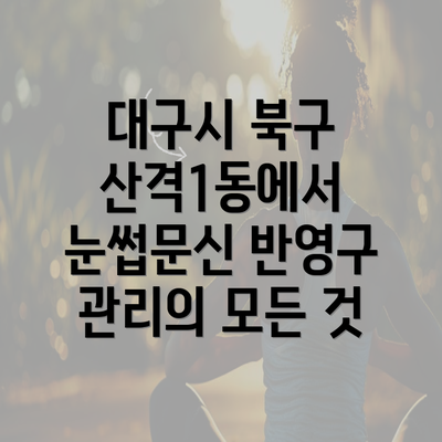 대구시 북구 산격1동에서 눈썹문신 반영구 관리의 모든 것