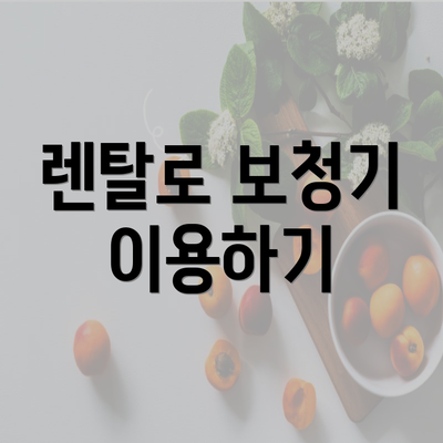 렌탈로 보청기 이용하기