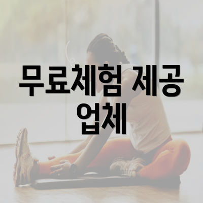 무료체험 제공 업체