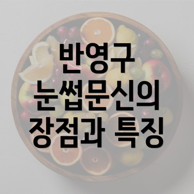 반영구 눈썹문신의 장점과 특징