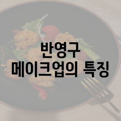 반영구 메이크업의 특징