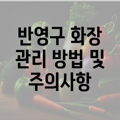 반영구 화장 관리 방법 및 주의사항