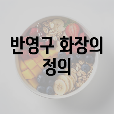 반영구 화장의 정의