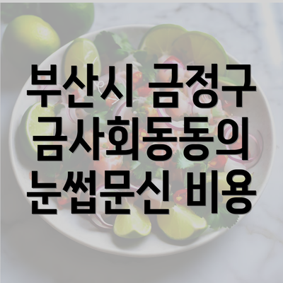 부산시 금정구 금사회동동의 눈썹문신 비용