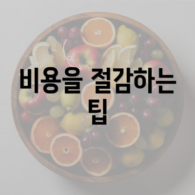 비용을 절감하는 팁