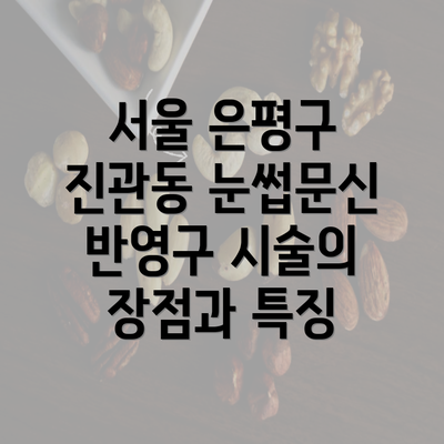 서울 은평구 진관동 눈썹문신 반영구 시술의 장점과 특징