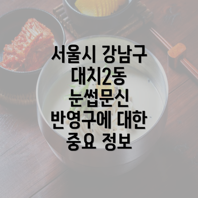 서울시 강남구 대치2동 눈썹문신 반영구에 대한 중요 정보