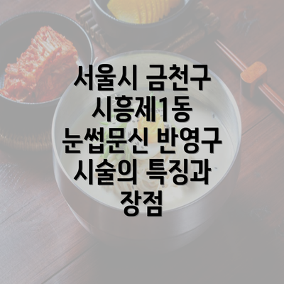 서울시 금천구 시흥제1동 눈썹문신 반영구 시술의 특징과 장점