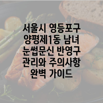 서울시 영등포구 양평제1동 남녀 눈썹문신 반영구 관리와 주의사항 완벽 가이드