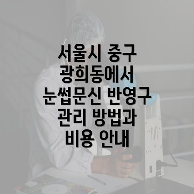 서울시 중구 광희동에서 눈썹문신 반영구 관리 방법과 비용 안내