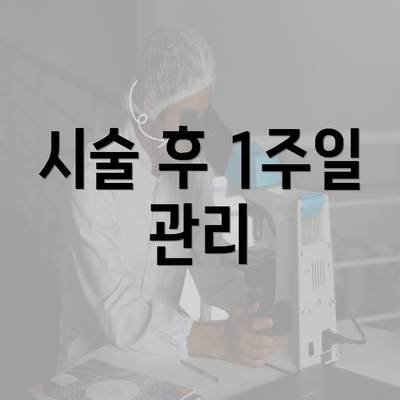 시술 후 1주일 관리