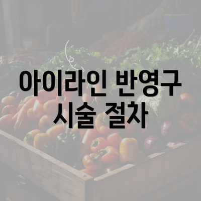 아이라인 반영구 시술 절차