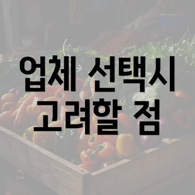 업체 선택시 고려할 점