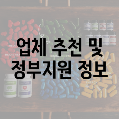 업체 추천 및 정부지원 정보