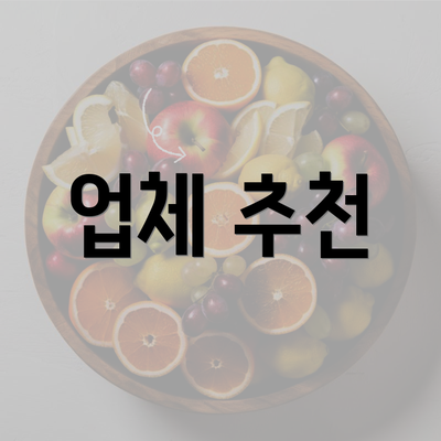 업체 추천