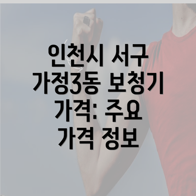 인천시 서구 가정3동 보청기 가격: 주요 가격 정보