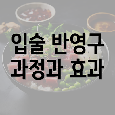 입술 반영구 과정과 효과