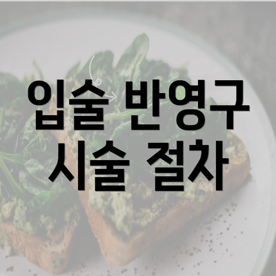 입술 반영구 시술 절차