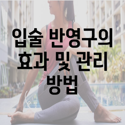 입술 반영구의 효과 및 관리 방법