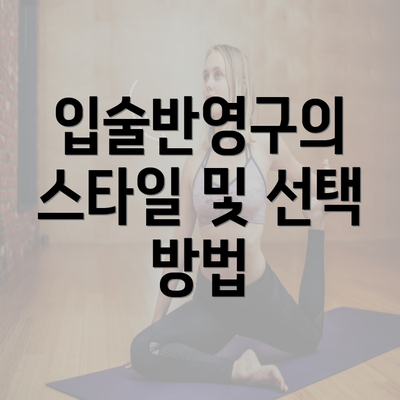 입술반영구의 스타일 및 선택 방법