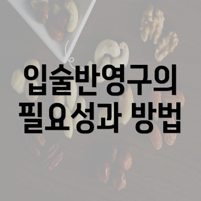 입술반영구의 필요성과 방법