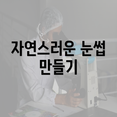 자연스러운 눈썹 만들기