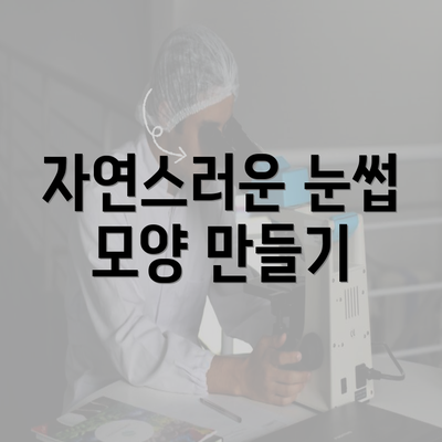 자연스러운 눈썹 모양 만들기