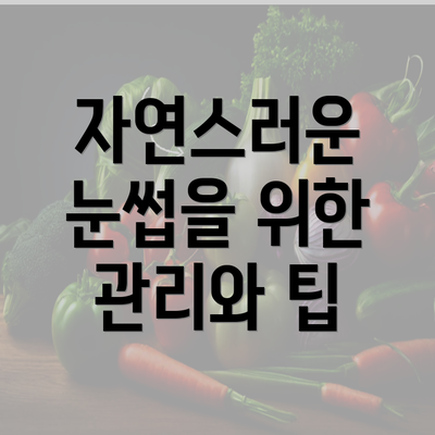 자연스러운 눈썹을 위한 관리와 팁