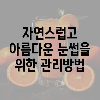 자연스럽고 아름다운 눈썹을 위한 관리방법