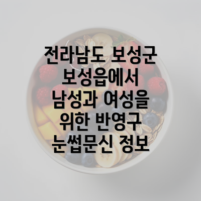 전라남도 보성군 보성읍에서 남성과 여성을 위한 반영구 눈썹문신 정보